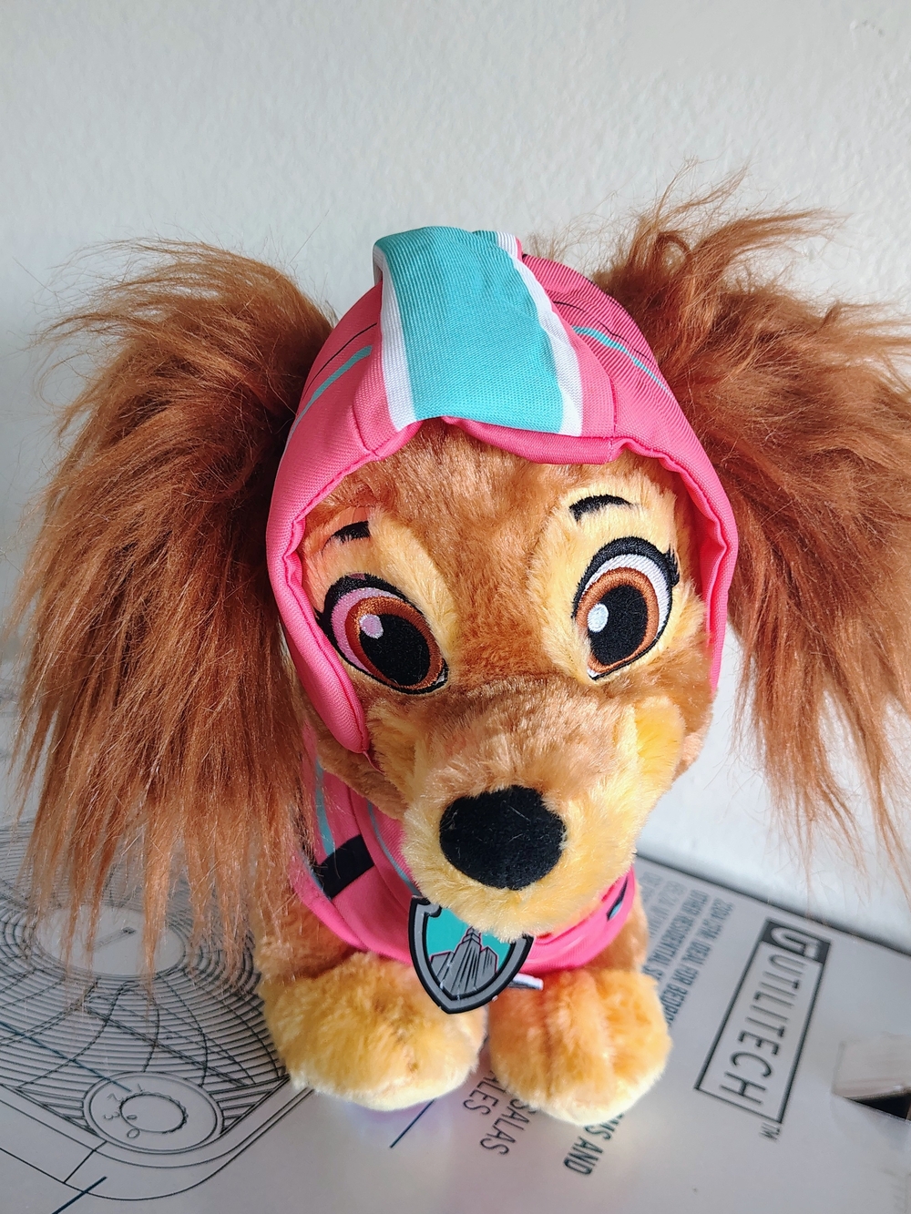 Build-A-Bear Pink and Aqua Plush Dog Hat Accessory
